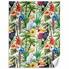 Tropical parrots pattern Canvas 18  x 24 