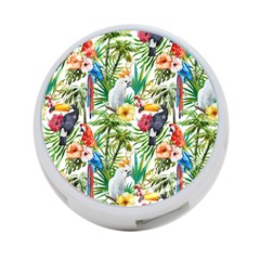 Tropical parrots pattern 4-Port USB Hub (Two Sides)