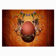 Wonderful Steampunk Easter Egg With Flowers Large Glasses Cloth by FantasyWorld7