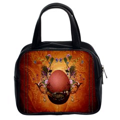 Wonderful Steampunk Easter Egg With Flowers Classic Handbag (two Sides) by FantasyWorld7