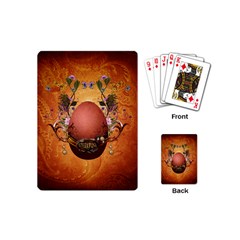 Wonderful Steampunk Easter Egg With Flowers Playing Cards (mini) by FantasyWorld7