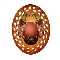 Wonderful Steampunk Easter Egg With Flowers Ornament (oval Filigree) by FantasyWorld7