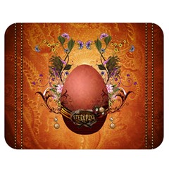 Wonderful Steampunk Easter Egg With Flowers Double Sided Flano Blanket (medium)  by FantasyWorld7