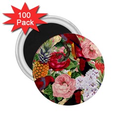 Tropical Bird Floral 2 25  Magnets (100 Pack) 