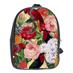 Tropical Bird Floral School Bag (large)