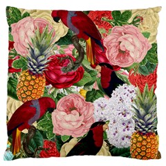 Tropical Bird Floral Large Flano Cushion Case (one Side)