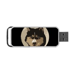 Husky Moon Portable Usb Flash (one Side) by snowwhitegirl