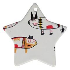 Children Children Drawing Flock Ornament (star) by Pakrebo