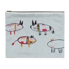 Children Children Drawing Flock Cosmetic Bag (xl) by Pakrebo