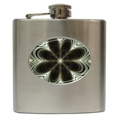 Fractal Silver Waves Texture Hip Flask (6 oz)