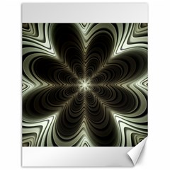 Fractal Silver Waves Texture Canvas 12  x 16 