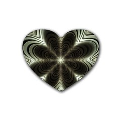 Fractal Silver Waves Texture Heart Coaster (4 pack) 