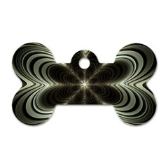 Fractal Silver Waves Texture Dog Tag Bone (Two Sides)