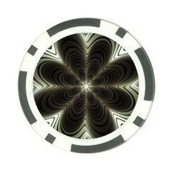 Fractal Silver Waves Texture Poker Chip Card Guard