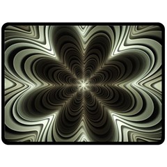 Fractal Silver Waves Texture Fleece Blanket (large)  by Pakrebo