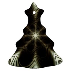 Fractal Silver Waves Texture Ornament (Christmas Tree) 