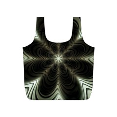 Fractal Silver Waves Texture Full Print Recycle Bag (S)