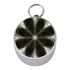 Fractal Silver Waves Texture Mini Silver Compasses