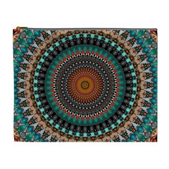 Ornament Circle Picture Colorful Cosmetic Bag (xl) by Pakrebo