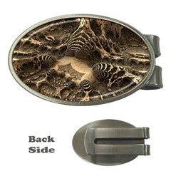 Fractal Bones Cave Fossil Render Money Clips (oval)  by Pakrebo