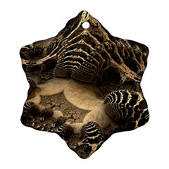 Fractal Bones Cave Fossil Render Snowflake Ornament (two Sides)