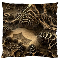 Fractal Bones Cave Fossil Render Large Cushion Case (one Side) by Pakrebo