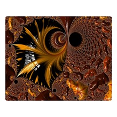 Fractal Brown Golden Intensive Double Sided Flano Blanket (large)  by Pakrebo