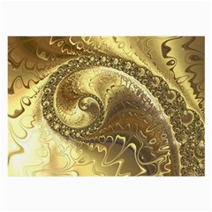 Fractal Golden Background Aesthetic Large Glasses Cloth (2-side) by Pakrebo