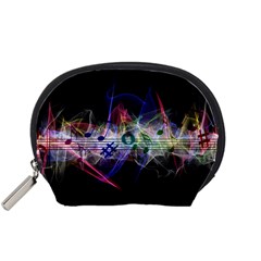 Brush Particles Music Clef Wave Accessory Pouch (small) by Pakrebo