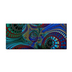 Fractal Abstract Line Wave Design Hand Towel by Pakrebo