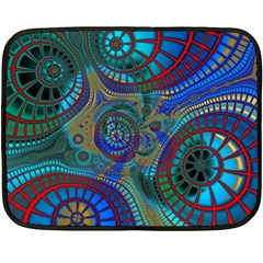 Fractal Abstract Line Wave Design Fleece Blanket (mini) by Pakrebo