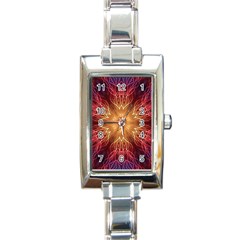 Fractal Abstract Artistic Rectangle Italian Charm Watch by Pakrebo