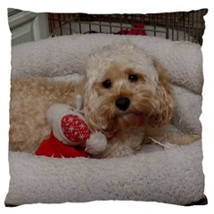 Cockapoo In Dog s Bed Large Cushion Case (one Side) by pauchesstore