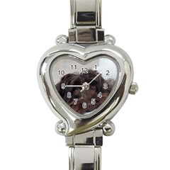 Laying In Dog Bed Heart Italian Charm Watch