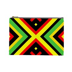 Reggae Vintage Geometric Vibrations Cosmetic Bag (large) by beautyskulls