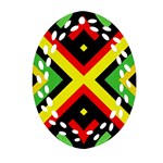 Reggae Vintage Geometric Vibrations Oval Filigree Ornament (Two Sides) Front