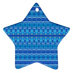 Stunning Luminous Blue Micropattern Magic Ornament (star) by beautyskulls