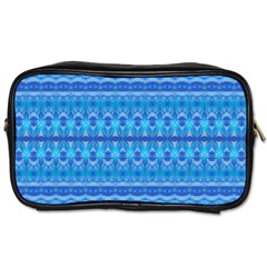 Stunning Luminous Blue Micropattern Magic Toiletries Bag (one Side) by beautyskulls