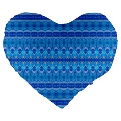 Stunning Luminous Blue Micropattern Magic Large 19  Premium Heart Shape Cushions by beautyskulls