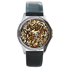 Luxury Animal Print Round Metal Watch