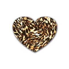 Luxury Animal Print Rubber Coaster (Heart) 