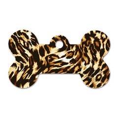 Luxury Animal Print Dog Tag Bone (Two Sides)