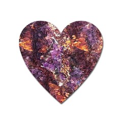 Colorful Rusty Abstract Print Heart Magnet by dflcprintsclothing