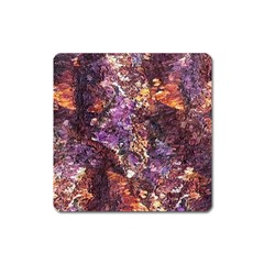 Colorful Rusty Abstract Print Square Magnet by dflcprintsclothing
