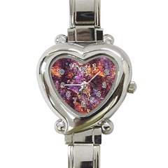 Colorful Rusty Abstract Print Heart Italian Charm Watch by dflcprintsclothing