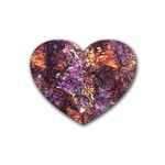 Colorful Rusty Abstract Print Heart Coaster (4 pack)  Front