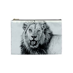 Lion Wildlife Art And Illustration Pencil Cosmetic Bag (medium) by Sudhe