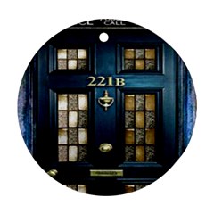 Tardis Sherlock Holmes 221b Round Ornament (two Sides)