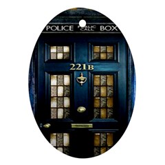 Tardis Sherlock Holmes 221b Oval Ornament (two Sides)