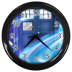 Tardis Space Wall Clock (black)